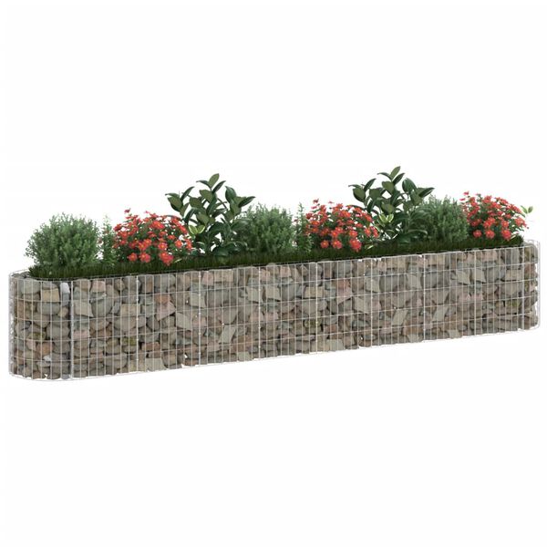 vidaXL Planteringsgabion galvaniserat järn 330x50x50 cm