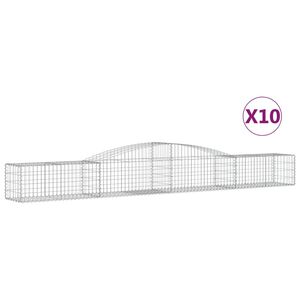 vidaXL Gabioner b&aring;gformade 10 st 400x50x40/60 cm galvaniserat j&auml;rn