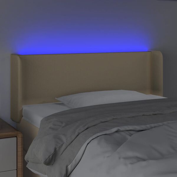 vidaXL S&auml;nggavel LED gr&auml;ddvit 83x16x78/88 cm tyg
