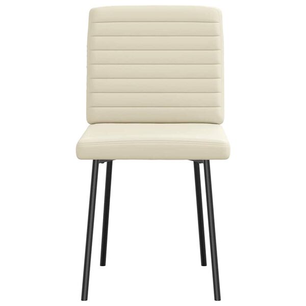 vidaXL Matstolar 2 st gräddvit konstläder