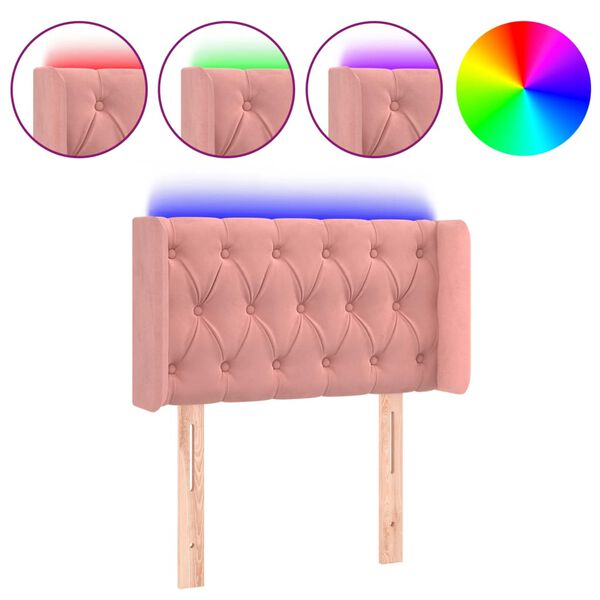 vidaXL S&auml;nggavel LED rosa 83x16x78/88 cm sammet