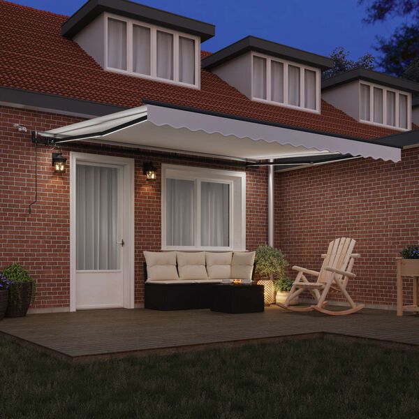 vidaXL Markis tyg med Vit 400 &times; 350 cm Polyester