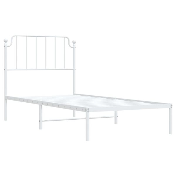vidaXL S&auml;ngram med huvudgavel metall vit 90x190 cm