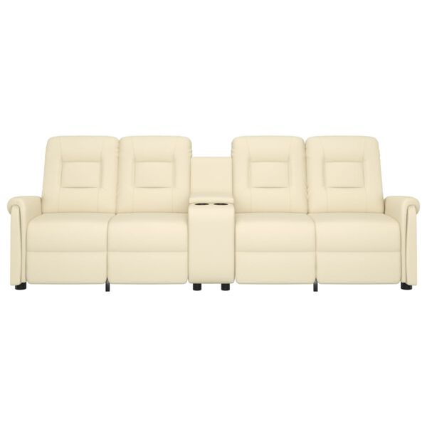 vidaXL Massagefåtölj med kopphållare 4-sits gräddvit