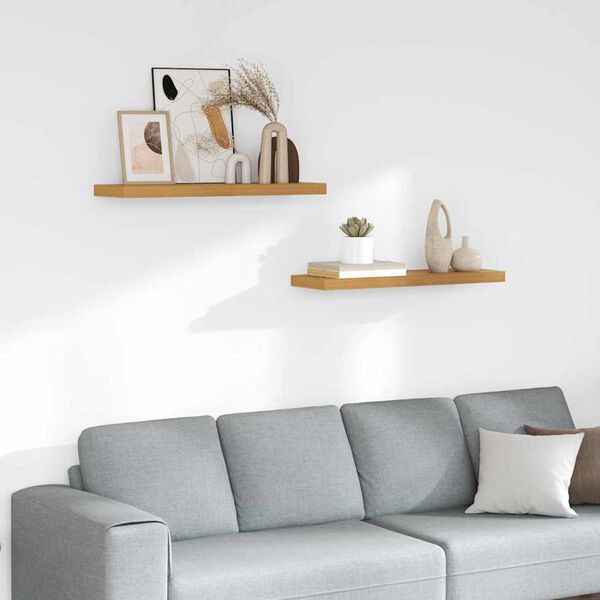 vidaXL V&auml;gg hylla 2 pcs Beige 80 x 23,5 x 4 cm Konstruerat tr&auml;