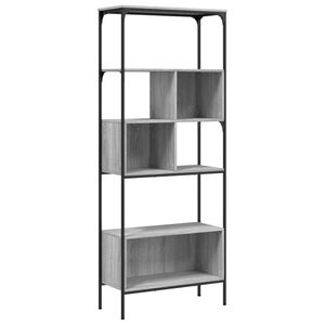 vidaXL Bokhylla 5 hyllplan gr&aring; sonoma 76x33x188,5 cm konstruerat tr&auml;