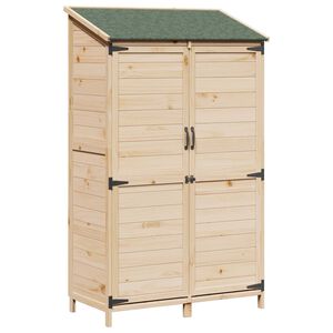 vidaXL Tr&auml;dg&aring;rdshus med tak Naturlig 106,5 x 56 x 176 cm Massivt Furu