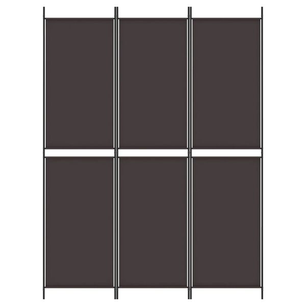 vidaXL Rumsavdelare 3 paneler 150 x 200 cm brun tyg