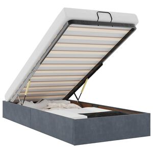 vidaXL Ottoman s&auml;ngram utan madrass m&ouml;rkgr&aring; 80x200 cm sammet
