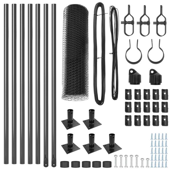 vidaXL St&auml;ngselstolpe Gr&aring; 10 x 0,5 m (13 mm n&auml;t) St&aring;l och PVC