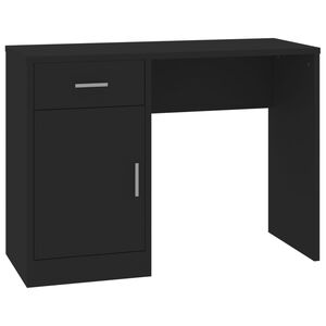 vidaXL Skrivbord l&aring;dor & sk&aring;p svart 100x40x73cm konstruerat tr&auml;