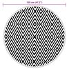 vidaXL Utomhusmatta ARAKIL vit och svart Ø120 cm PP
