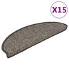vidaXL Trappstegsmattor självhäftande sisal 15 st 65x21x4 cm brunbeige