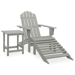 vidaXL Adirondackstol med fotpall och bord massivt grantr&auml;