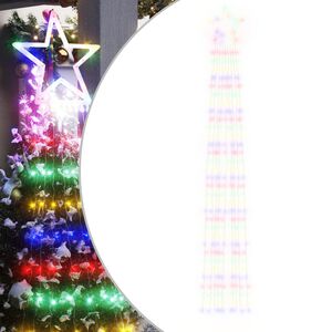 vidaXL Julgransbelysning 320 LED f&auml;rgglad 375 cm