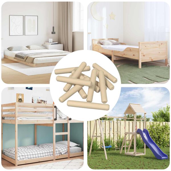 vidaXL Tr&auml;pluggar 12000 pcs Brun Massivt tr&auml;