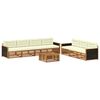 vidaXL Utomhussoffset 8 pcs Naturlig och Gr&auml;dde 79 x 79 x 37 cm
