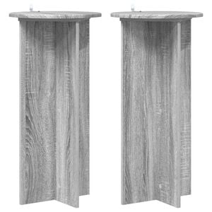 vidaXL V&auml;xtst&auml;ll 2 pcs Gr&aring; sonoma-ek 40 x 40 x 80 cm Konstruerat tr&auml;