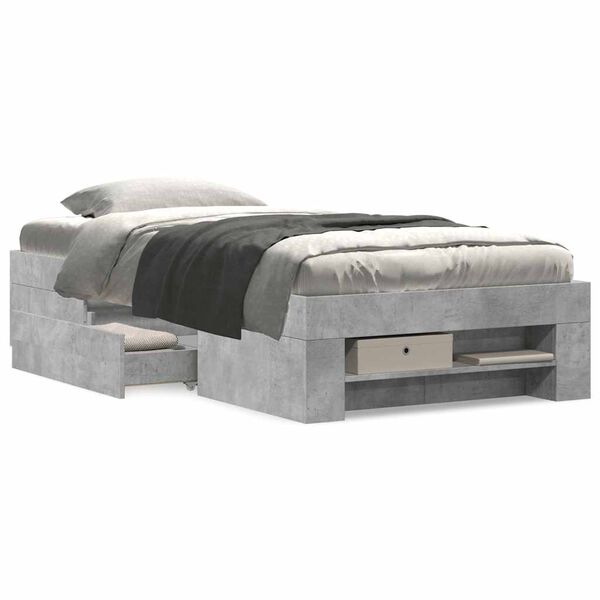 vidaXL S&auml;ngram betonggr&aring; 100x200 cm konstruerad tr&auml;