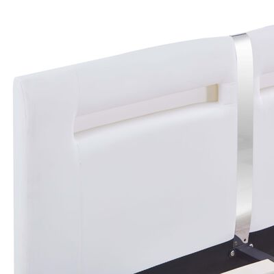 vidaXL Sängram med LED vit konstläder 140x200 cm