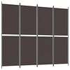 vidaXL Rumsavdelare 4 paneler brun 200x220 cm tyg
