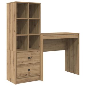 vidaXL Skrivbord Artisan Ek 125,5 x 40 x 127 cm 2 st