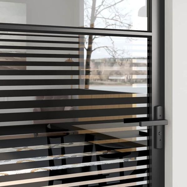 vidaXL Inredningsdörr Svart 93 x 201.5 cm Härdat glas och aluminium