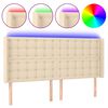 vidaXL S&auml;nggavel LED gr&auml;ddvit 203x16x118/128 cm tyg