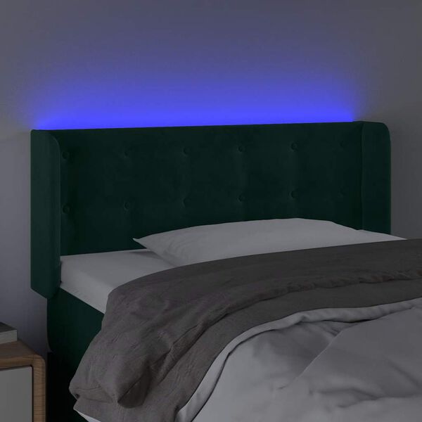 vidaXL S&auml;nggavel LED m&ouml;rkgr&ouml;n 103x16x78/88 cm sammet