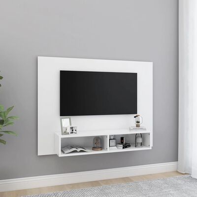 vidaXL Väggmonterat tv-skåp vit 120x23,5x90 cm konstruerat trä