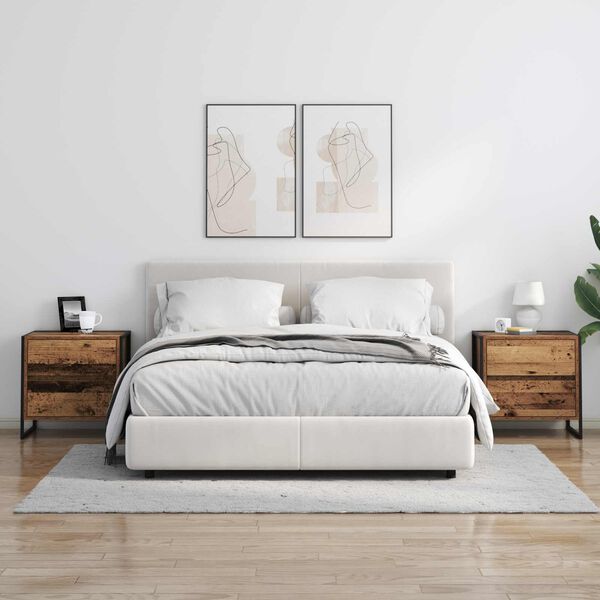 vidaXL S&auml;ngbord med l&aring;da Gammalt tr&auml; 50 x 39,5 x 50 cm Konstruerat tr&auml;