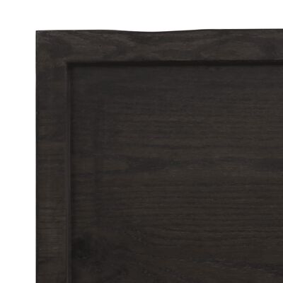 vidaXL Bordsskiva mörkbrun 80x50x(2-4) cm behandlad massiv ek