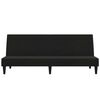vidaXL B&auml;ddsoffa med pall 2-sits svart mikrofibertyg