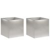 vidaXL Tr&auml;dg&aring;rdsplanterare 2 st Silver 45 x 45 x 45 cm Rostfritt st&aring;l