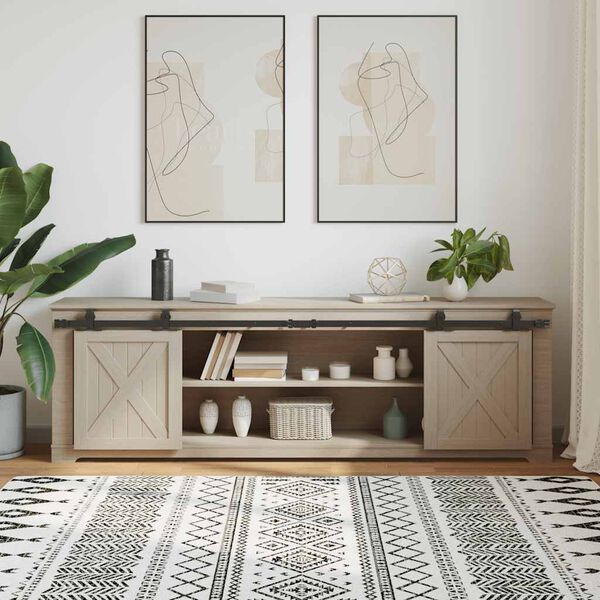 vidaXL Skjutd&ouml;rrsbeslag f&ouml;r sk&aring;p 200 cm kolst&aring;l