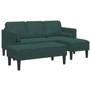 vidaXL Soffset 2 st M&ouml;rkgr&ouml;n Polyester
