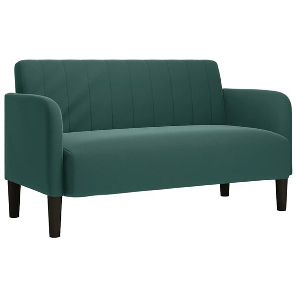 vidaXL Loveseat soffa m&ouml;rkgr&ouml;n 109 cm sammet