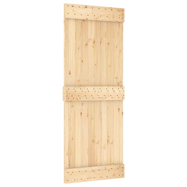 vidaXL D&ouml;rr NARVIK Naturf&auml;rg 80 x 210 cm Massiv furutr&auml;d&ouml;rr