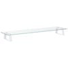 vidaXL Sk&auml;rmst&auml;ll vit 80x20x8 cm h&auml;rdat glas och metall