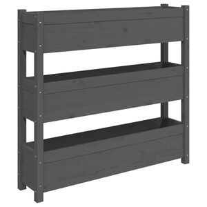 vidaXL Odlingsl&aring;da gr&aring; 112x25x104,5 cm massiv furu