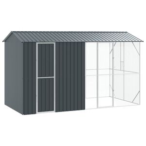 vidaXL F&aring;gelbur Antracit 430 x 208 x 247 cm Galvaniserat St&aring;l