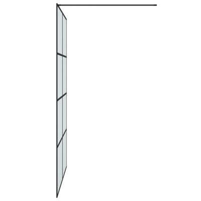 vidaXL Duschvägg svart 140x195 cm halvfrostat ESG-glas