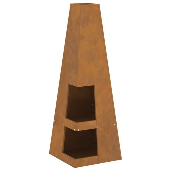 vidaXL Eldstad Brun 35 x 35 x 100 cm Stål