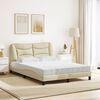 vidaXL Bed with Mattress "Hvar" Cream 140x200 cm Fabric