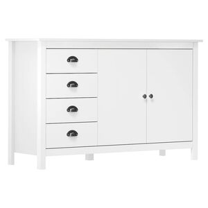 vidaXL Sk&auml;nk Hill vit 130x40x80 cm massiv furu