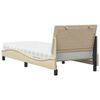 vidaXL Bed with Mattress "Hanko" Cream 90x200 cm Fabric
