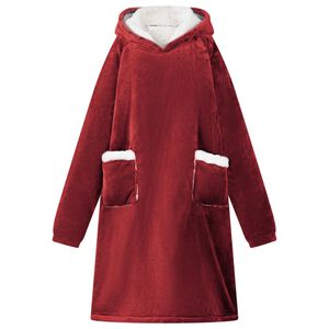 vidaXL Filt-hoodie Bordeaux R&ouml;d L Fleece och Flanell