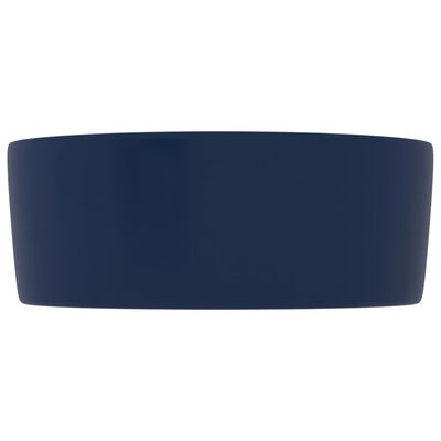 vidaXL Lyxigt runt handfat matt mörkblå 40x15 cm keramik