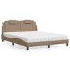 vidaXL Bed "Viana" with Mattress Cappuccino 160x200 cm Faux Leather