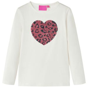 T-shirt med l&aring;nga &auml;rmar f&ouml;r barn ecru 104